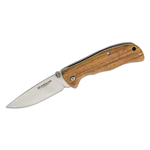 Boker Brand folding pocket knife Backpacker uncoated stainless steel wood handle
