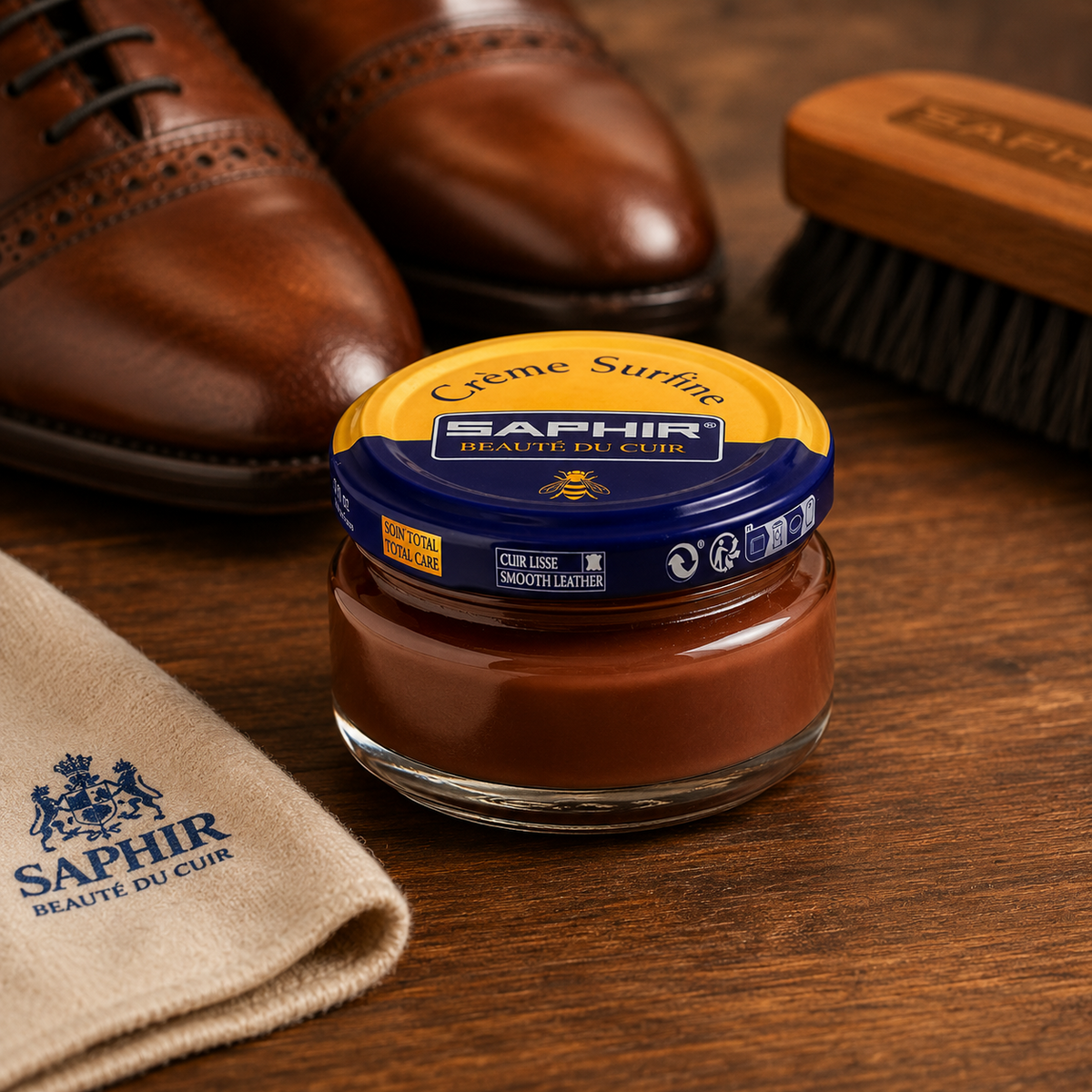 Saphir Creme Surfine Lederschuhpflege Glattledercreme 50ml Braun