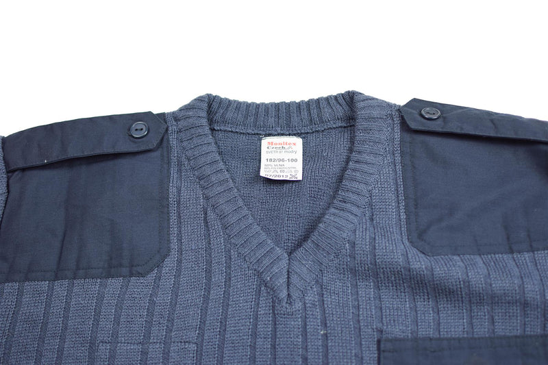 Oryginalny czeski sweter armii sweter M97 Blue Wool V-donk NECT SURPLUS NOWOŚĆ