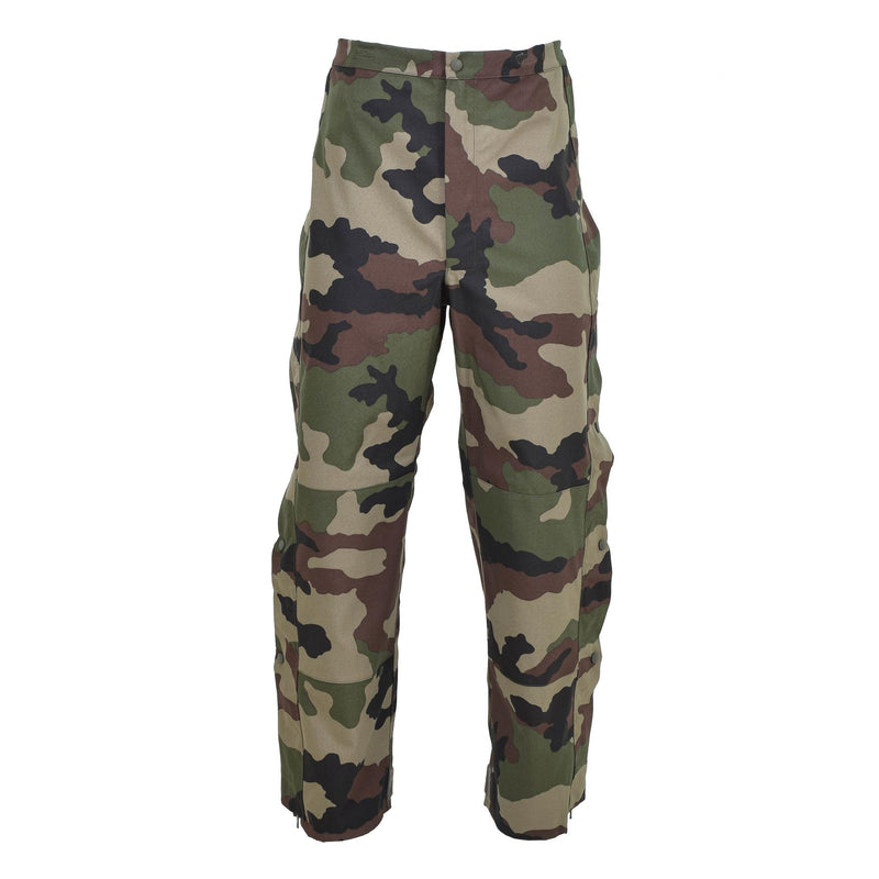 Pantaloni di pioggia dell'esercito francese autentico Trilamini impermeabili in generale con parentesi graffe nuove