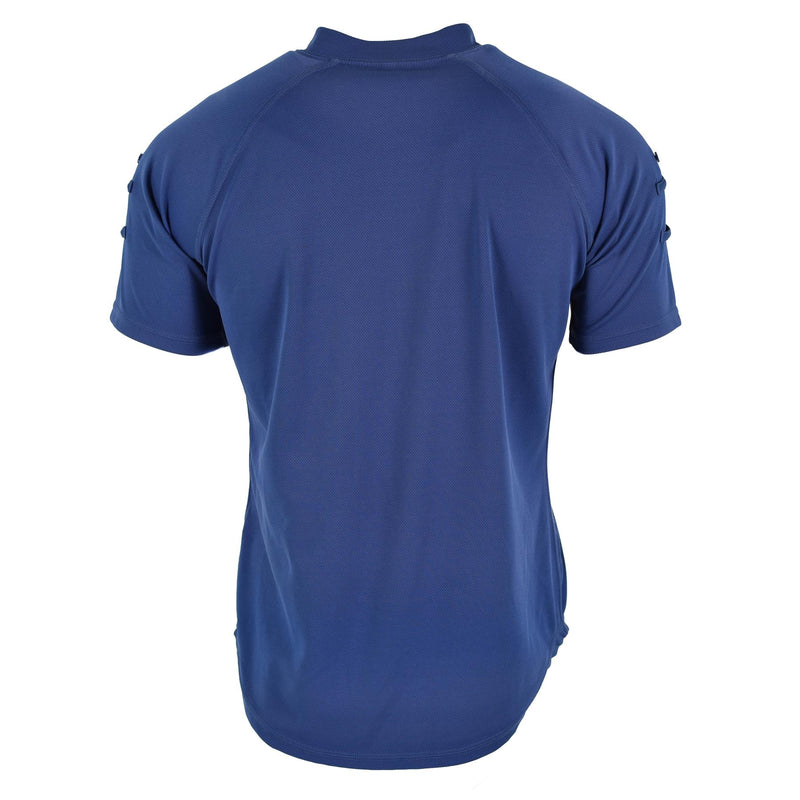 Original British police t-shirt blue breathable material front zip guard shirt