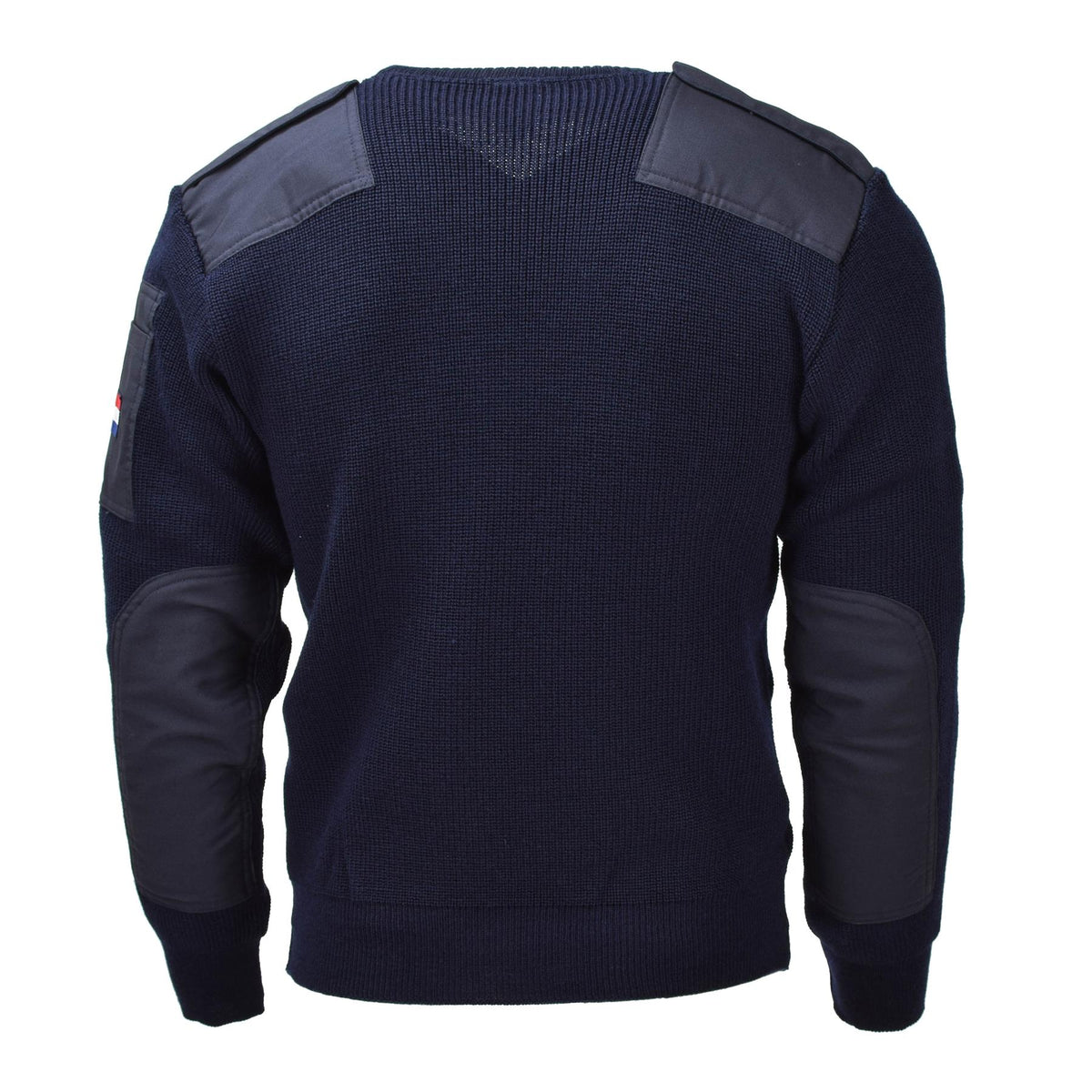 Maglione blu militare originale olandese pullover in lana smanicato manica lunga NUOVO