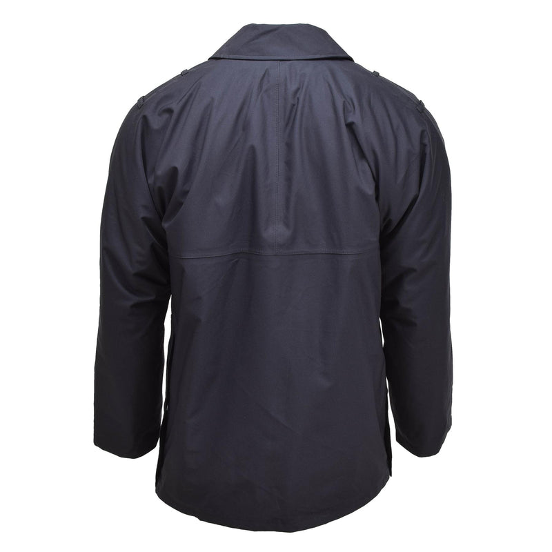 Original British Military rain jacket Police solid black lined waterproof coat