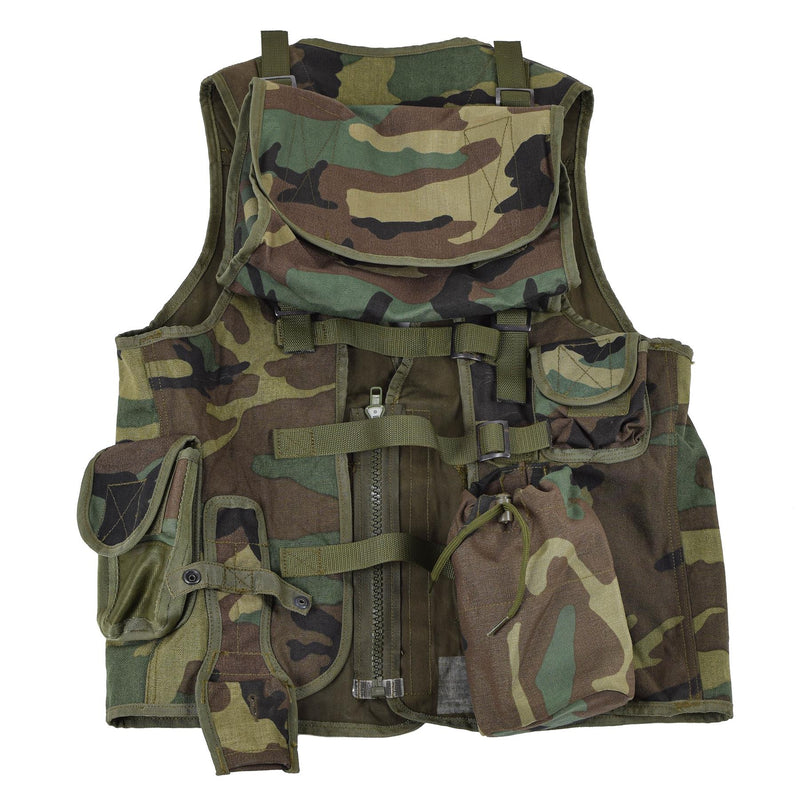 Chaleco táctico original de la OTAN bosque camuflaje múltiples bolsillos de campo ejército nuevo