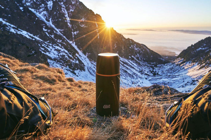 ESBIT Brand stainless vacuum flask 750ml black 12hours heat retention extra mug