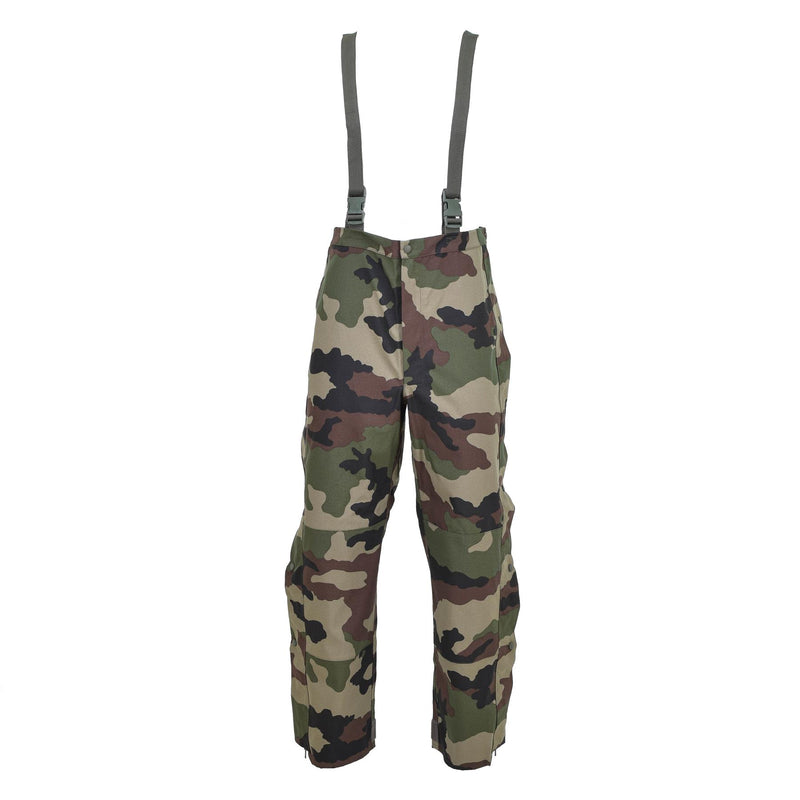 Pantalon de pluie militaire français original imperméable trilaminé à bretelles NEUF