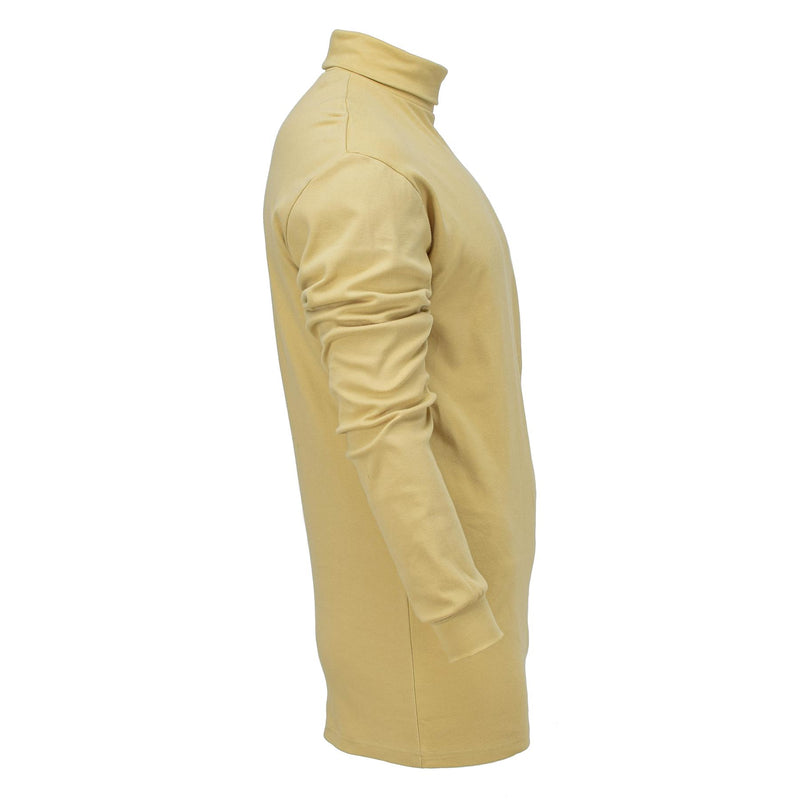 Authentique chemise de police militaire allemande légère à col roulé sable NEUF