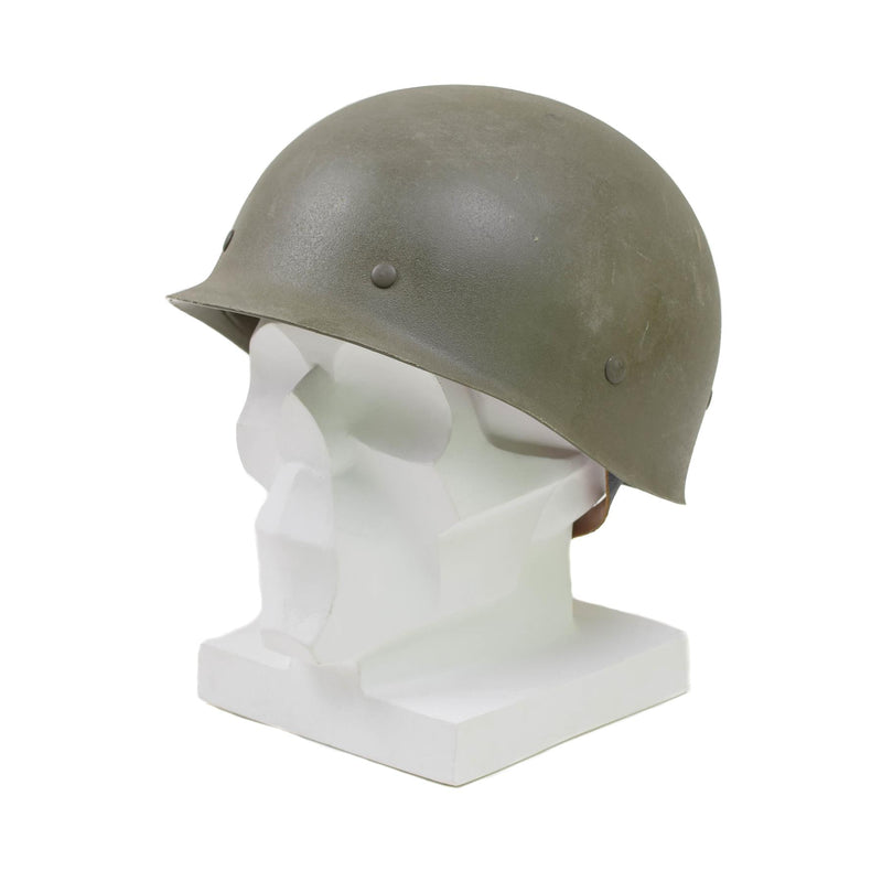 Casque militaire belge original en acier M51, combat tactique, armée, intérieur en PVC, olive