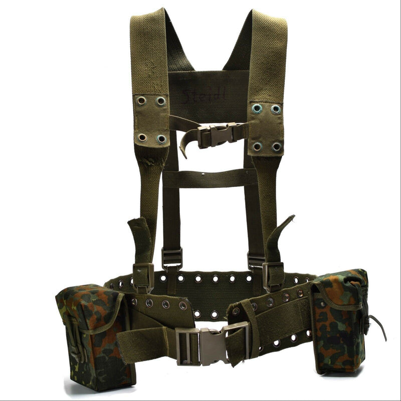 Sistema de correa del ejército alemán original 4 PCS Tactical Belt Arness Carga Kit de carga