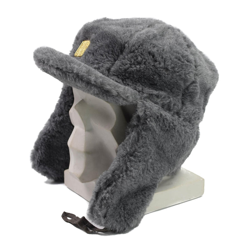 Original Czech Republic army winter hat cold weather faux fur earflap cap issue