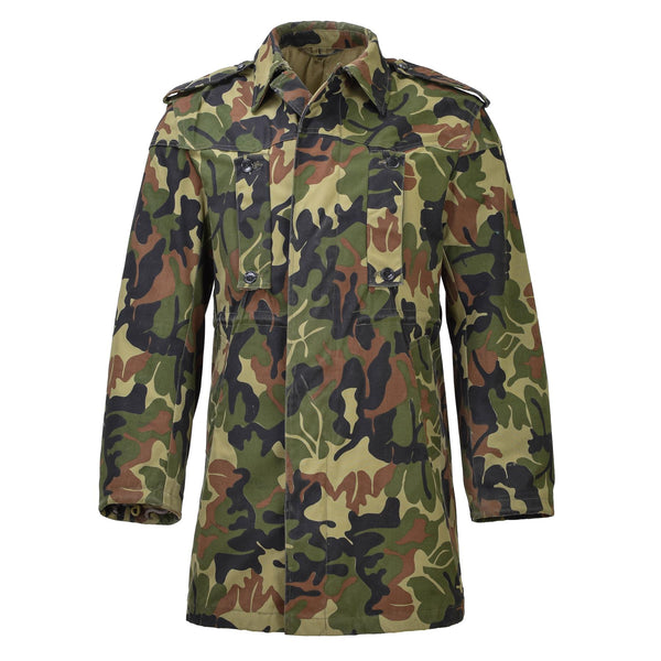 Parka militaire roumaine originale M93 camouflage feuille veste longue à capuche tactique NEUF