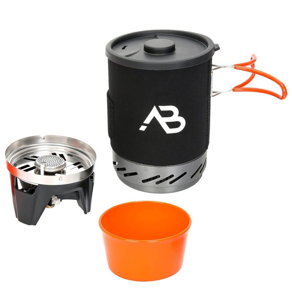 A.Blochl AB-1 camping stove system cooking set hiking pot liquid gas burner NEW