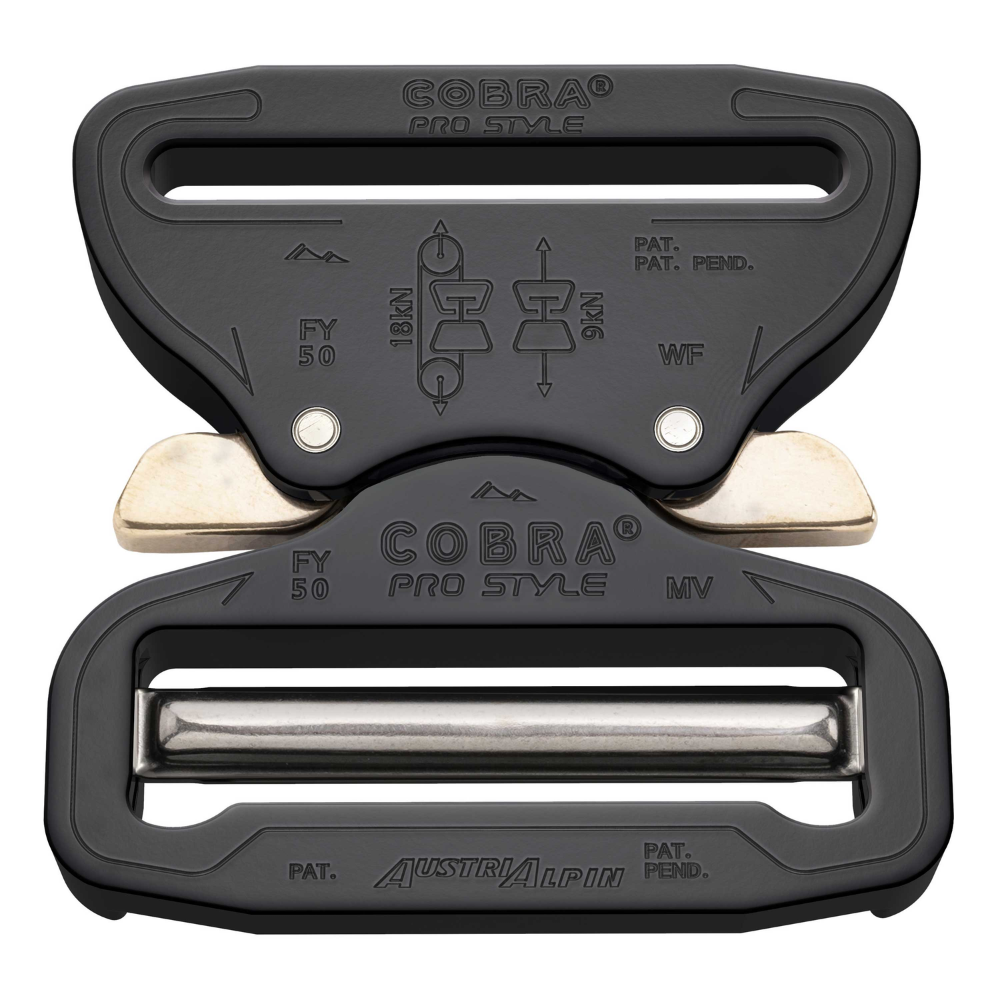 AustriAlpin Cobra Pro Style 50 mm Schnallengürtel XL Trigger Release Tabs Schwarz