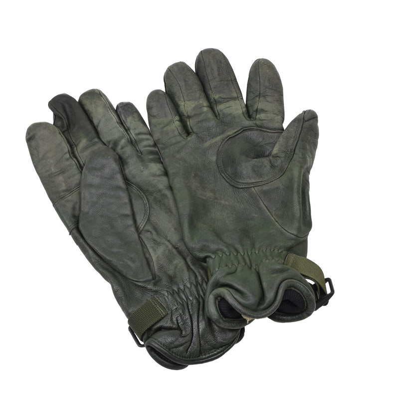 Original British Military MK II leather gloves lined dark green hand protection