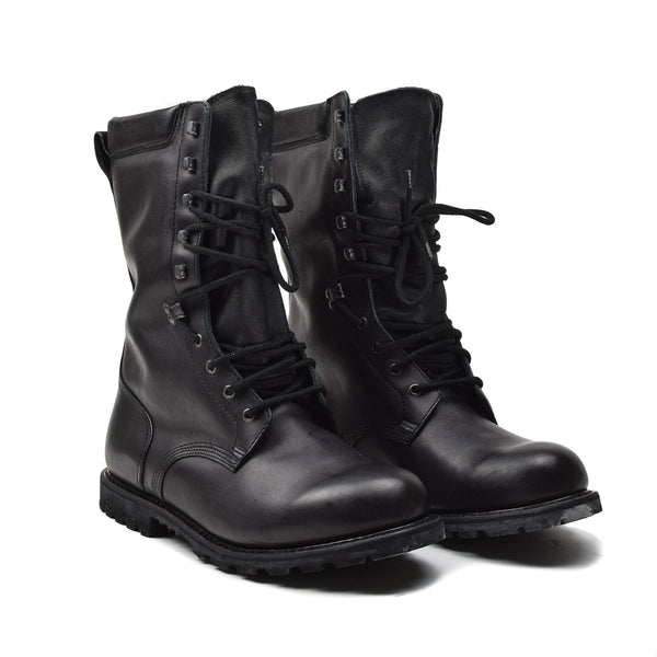Botas militares francesas originales Calzado de cuero impermeable a mediados de la pantorrilla del ejército