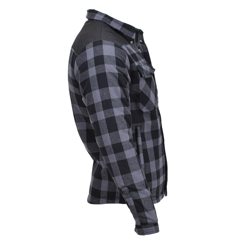 MIL-TEC German Military Lumberjack jacket plaid checkered warm black gray NEW