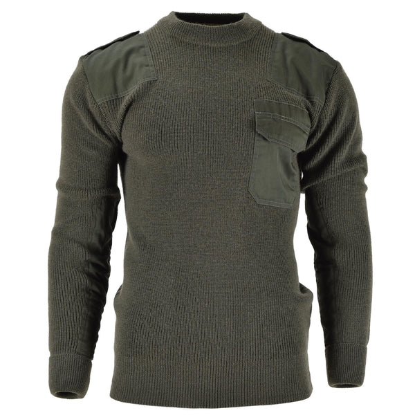 Mil-Tec Herren Pullover Deutscher Pullover Kommando Pullover Olive OD Pullover Wolle