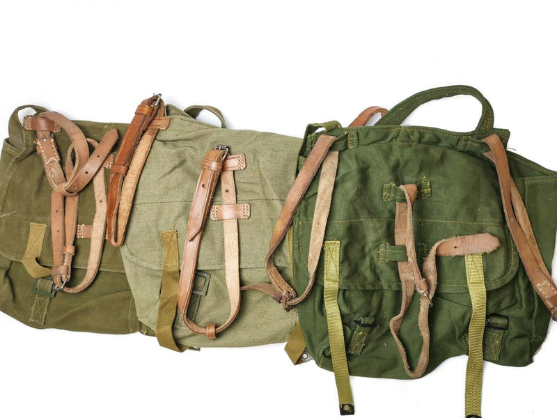 Bolsa de pan del ejército rumano genuino excedente militar lienzo de oliva havsack od