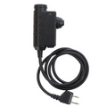 Earmor M52 PTT Adattatore Midland Cavo per cuffie tattiche cablate a 2 pin Nero