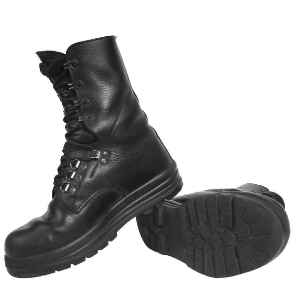 Bottes de troupes de campagne originales de l'armée suisse KS90 en cuir noir, chaussures militaires
