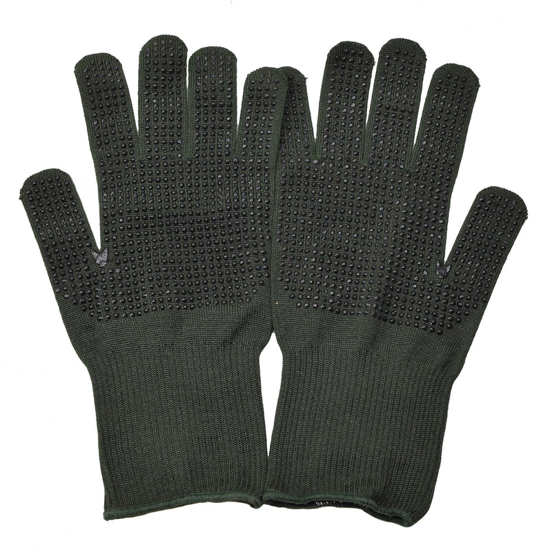 Gants militaires britanniques originaux antidérapants avec paumes en fibre d'aramide Nomex vert NEUF