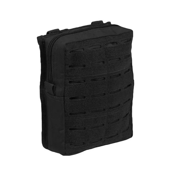 Pochette de ceinture découpée au laser MIL-TEC, grand sac utilitaire tactique militaire Molle noir