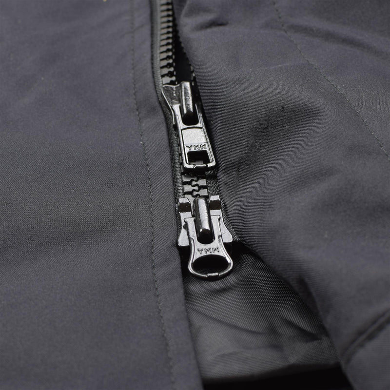 Original British Military rain jacket Police solid black lined waterproof coat