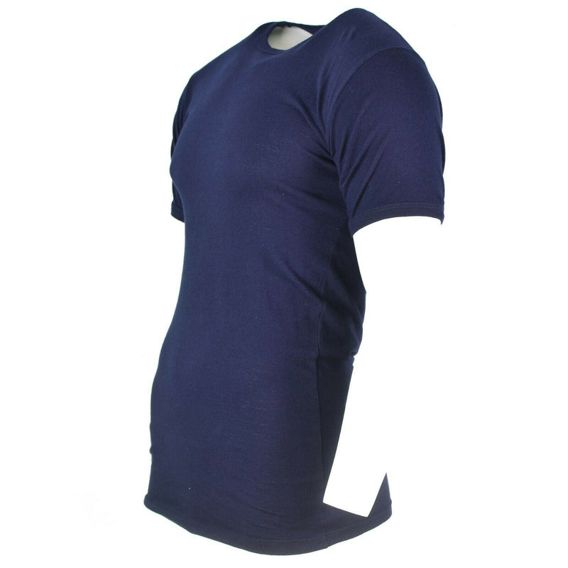 Genuine Italian army navy T-Shirt blue cotton shirt short sleeves military NEW