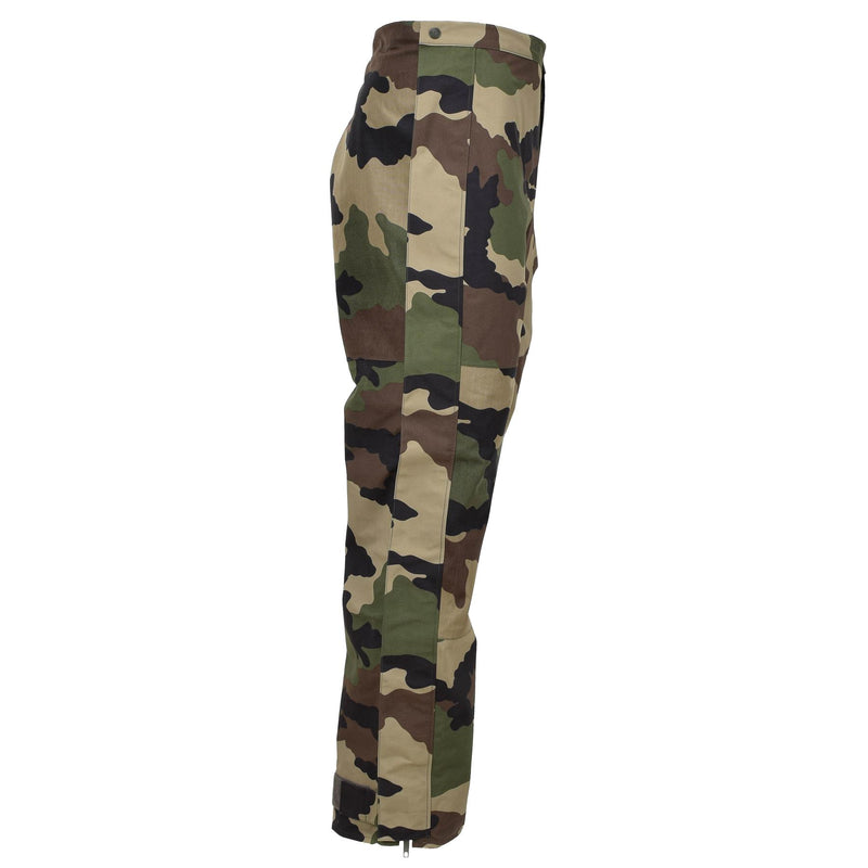 Pantalon de pluie militaire français original imperméable trilaminé à bretelles NEUF