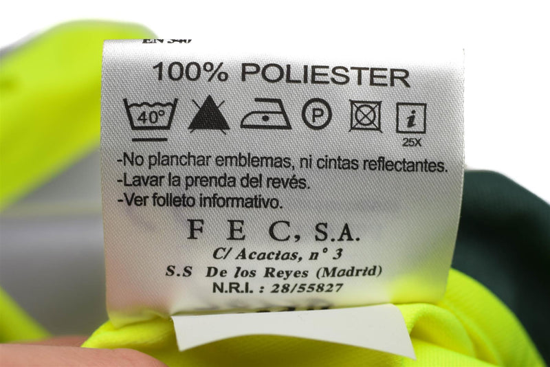 Genuine Spanish long sleeve polo shirt yellow civil guard reflective jacket NEW