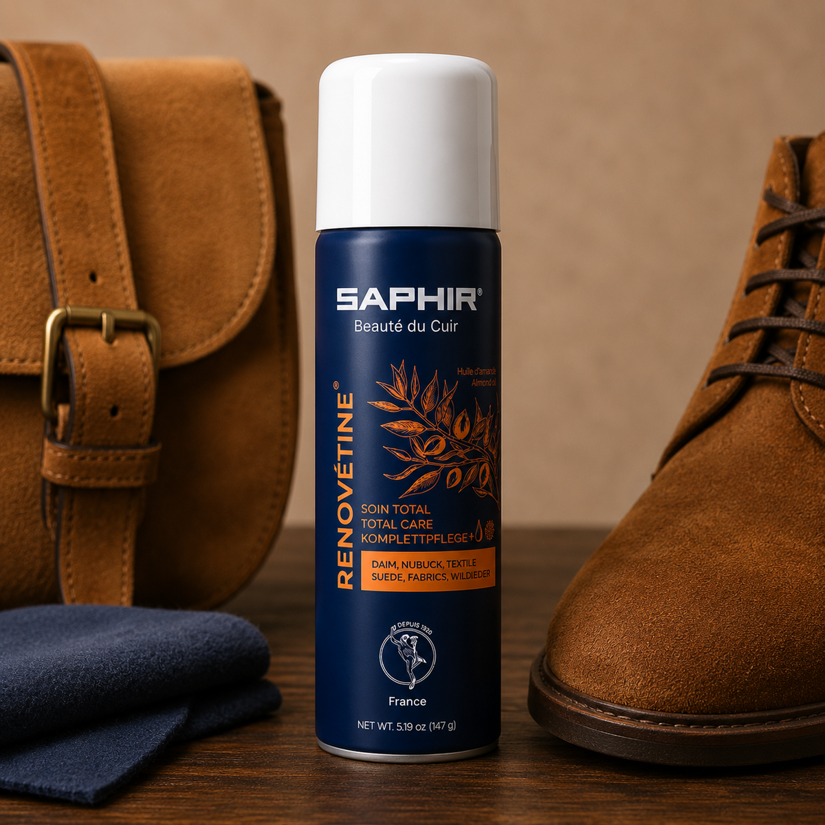 Saphir Renovétine Suede & Nubuck Renovator Spray 200ml Donkerbruin