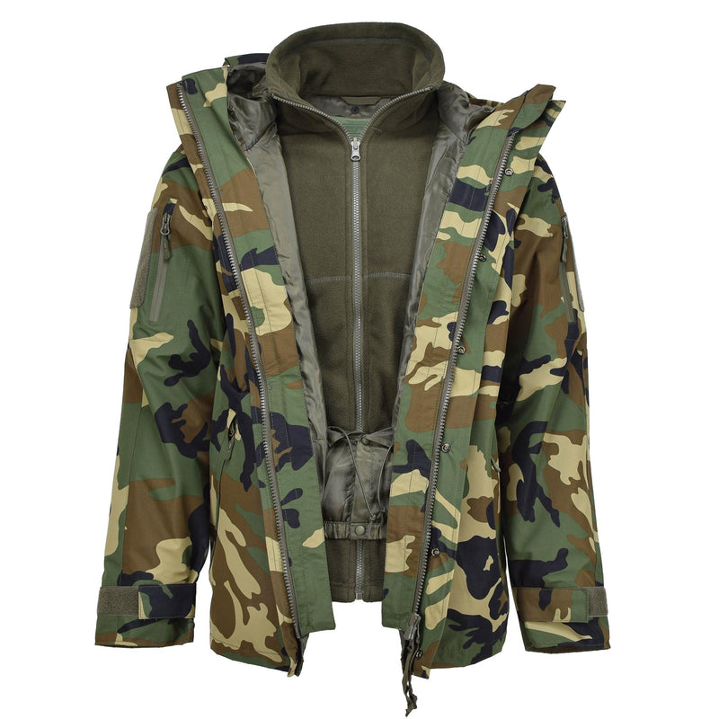 MIL-TEC Military style GEN II lined winter jacket woodland camo soft shell parka