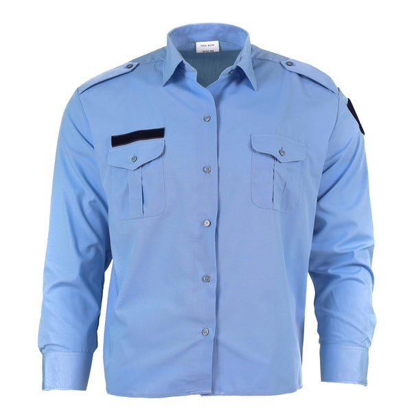 Genuine French Military Police blue cotton long sleeve shirt Gendarme NEW