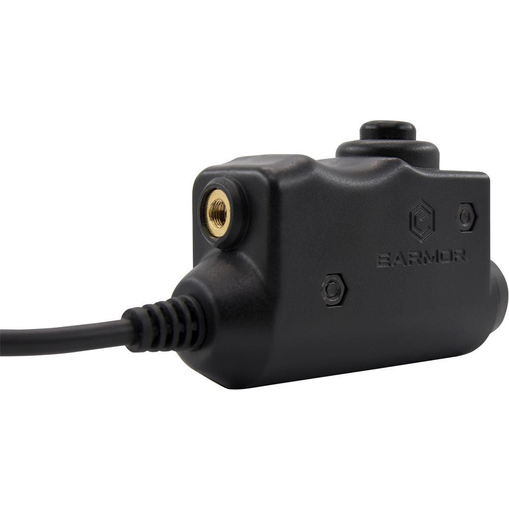 Earmor PTT-Adapter Motorola 1-poliges Funk-Headset, kabelgebunden, taktisch, Schwarz