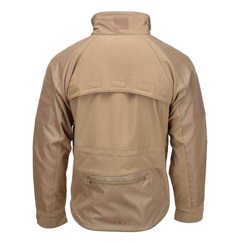 Chaqueta de senderismo a prueba de viento de Mil-tec cáscara de tormenta suave zips de vellón de vellón coyote