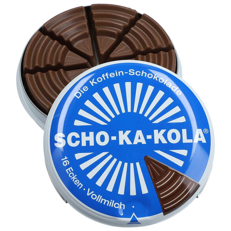 Energía alemana chocolate chocolate escolar con leche integral 100 g de estaño azul