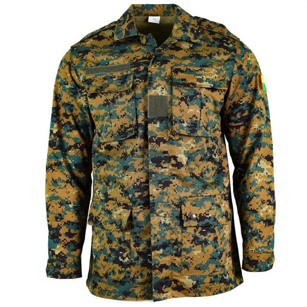 Echte Armeejacke aus Guinea-Bissau, RipStop, digitaler Savana-Tarnung, Militärausgabe, NEU