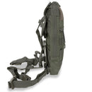 Side view of A.Blochl TF2 olive green hydration pack with MOLLE straps and adjustable shoulder harness