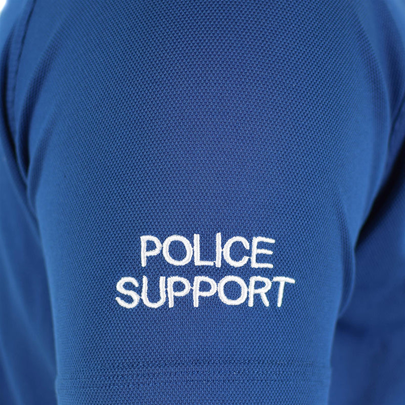 Original British police t-shirt blue breathable material front zip guard shirt