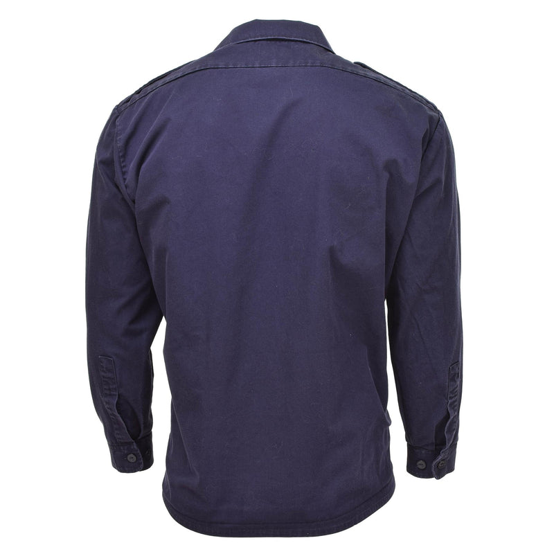 Camisas del ejército holandés genuinas Jacket de uniforme de mangas largas Azul marina Surplus militar