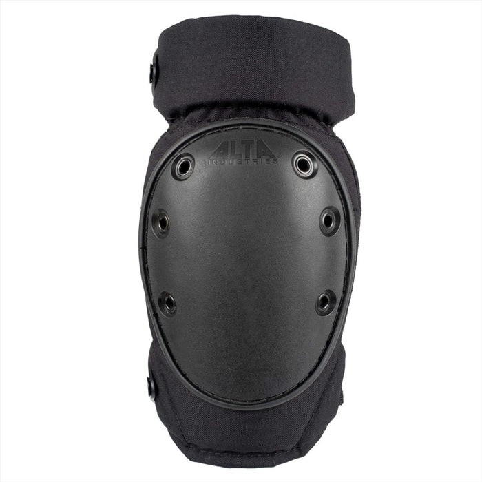 AltaCONTOUR tactical knee pad with long cap, ergonomic contour shape and black protective shell for impact resistance
