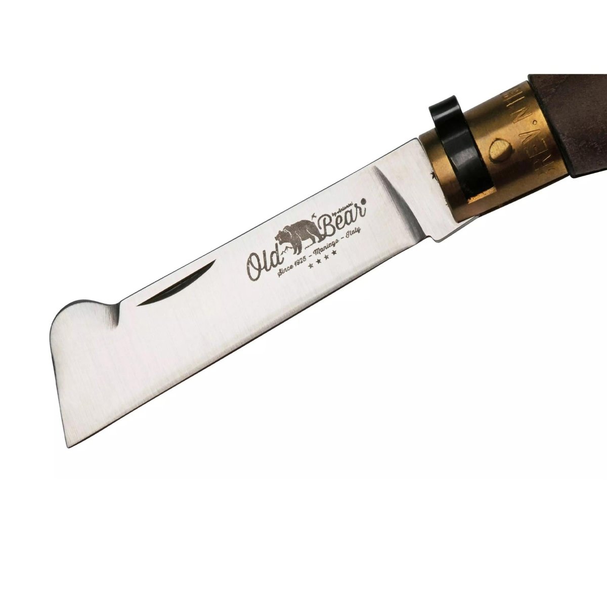 Couteau à greffer pliant Antonini Old Bear 7,5 cm en acier inoxydable manche en noyer