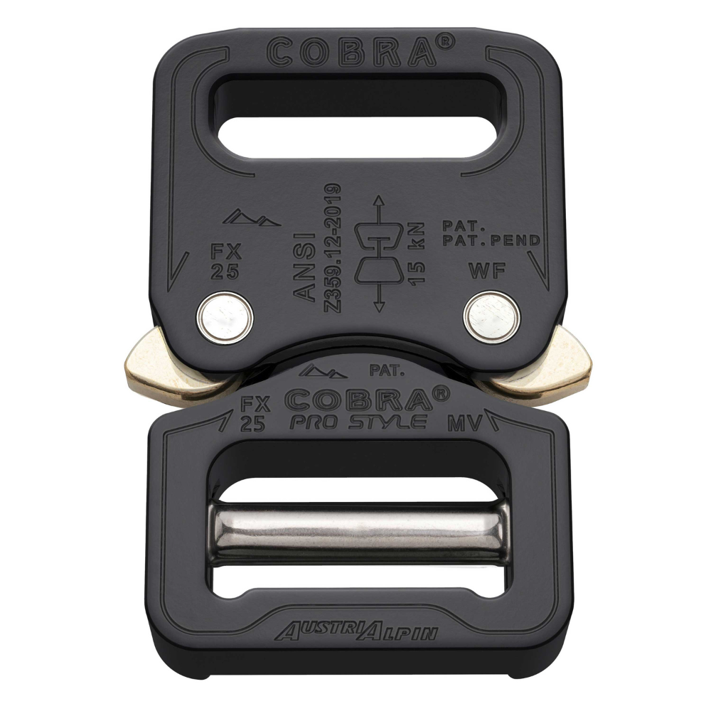 AustriAlpin COBRA PRO STYLE riemgesp 18 kN 25 mm snelsluiting zwart