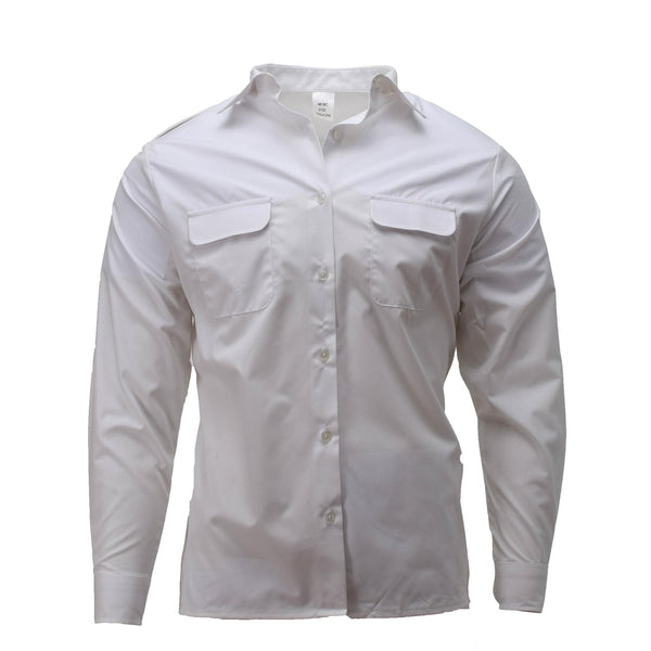 Original French military navy formal dress shirts white long sleeved shirt NEW