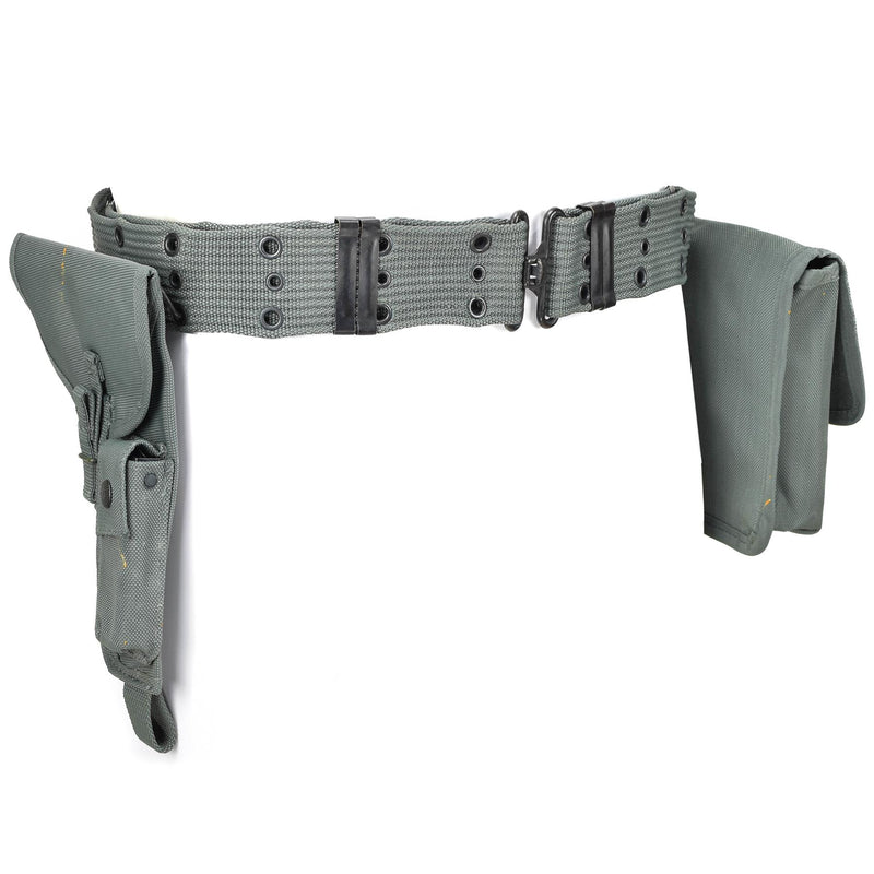 Funda original de cinturón de pistola de la policía italiana con sistema de cintura de bolsas de munición NUEVO