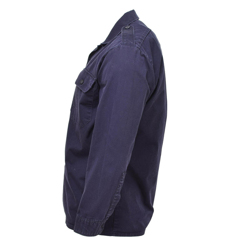 Camisas del ejército holandés genuinas Jacket de uniforme de mangas largas Azul marina Surplus militar