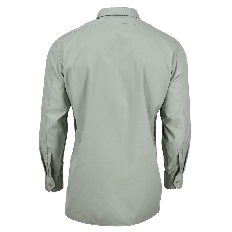 Origineel Tsjechisch leger overhirt shirt olijf lange mouw knop omhoog militair surplus nieuw