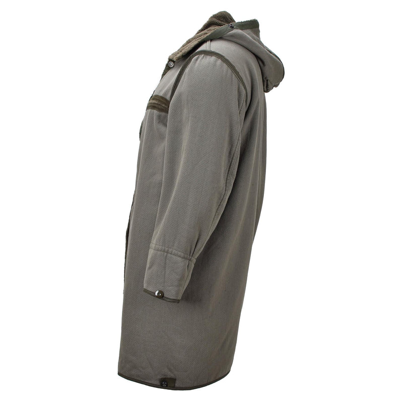 Militares alemán originales largos parka falso de piel de piel Termal Ejército encapuchado Olive