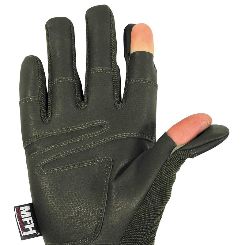 MFH Brand Military style tactical gloves Mission combat olive free fire fingers