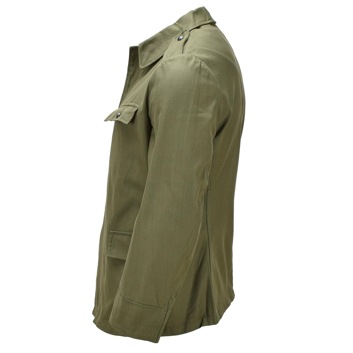 Original Romanian Army Work Jacket Button Front Military Field Coat Olive
